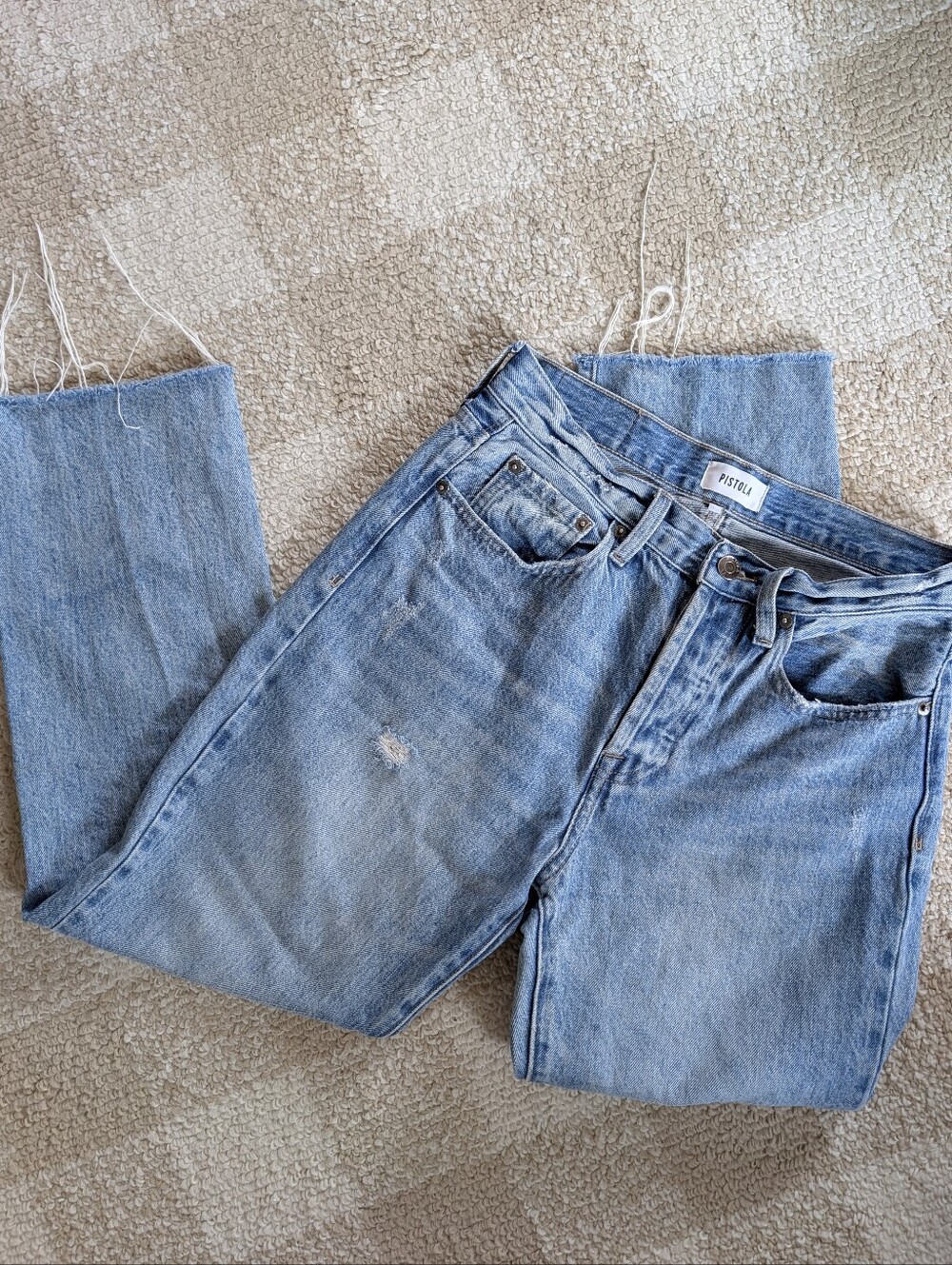 Pistola Cassie Straight Leg Ankle Distressed Jean Size 27